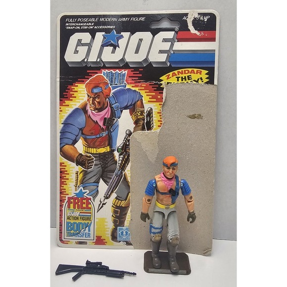 Gi Joe Hasbro ZANDAR 1986 Figure With Uncut Cardback And Gun New O-Ring ARAH - Picture 1 of 5